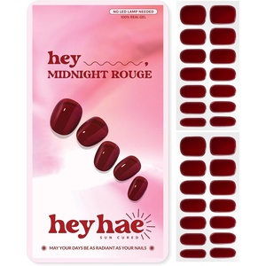 image:imageHeyhae Semi Cured Gel Nail Strips  Hey Born to ShineHey  Midnight Rouge